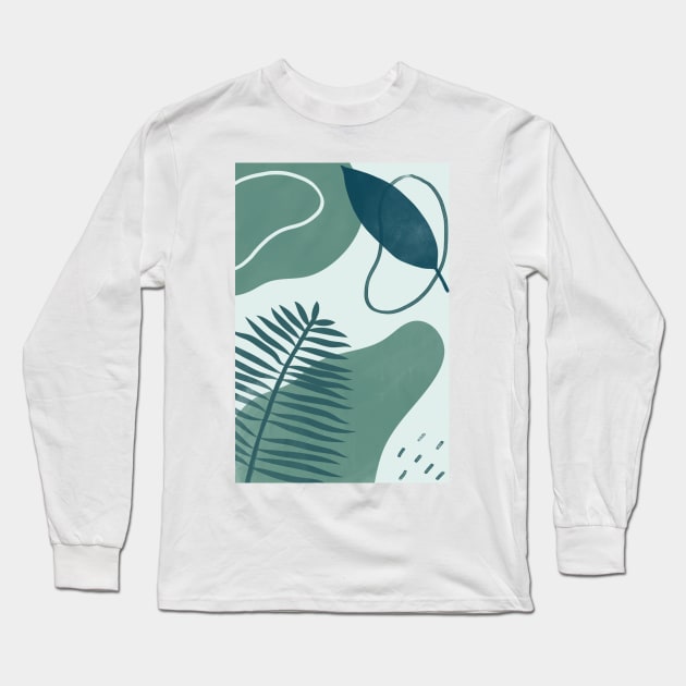 Elegant palm leaves Long Sleeve T-Shirt by Rdxart